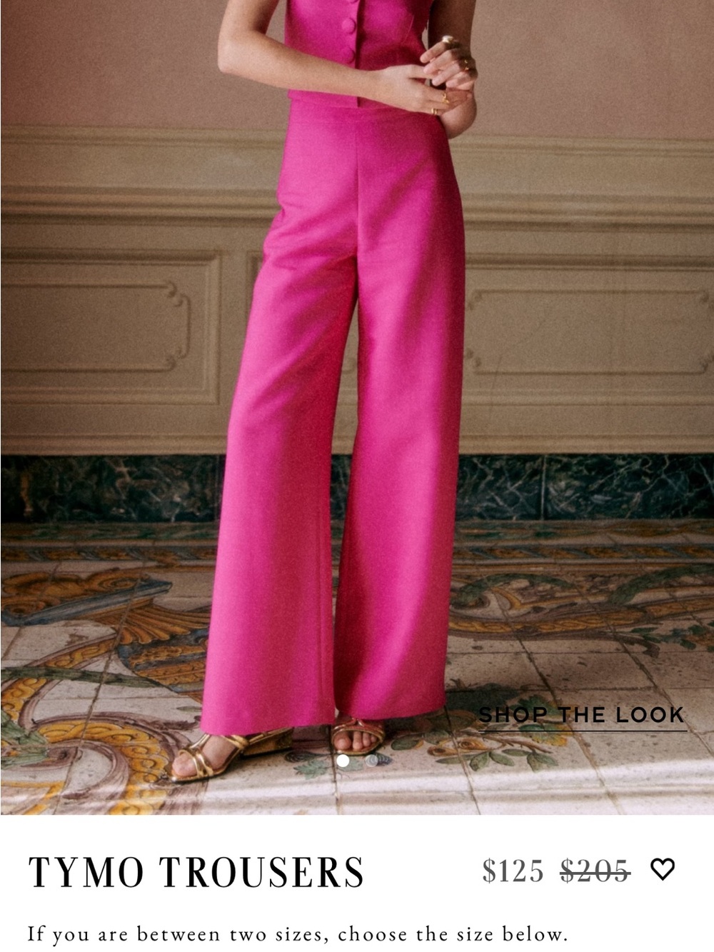Sezane Tymo Wide-Leg Trousers in Fuchsia Pink